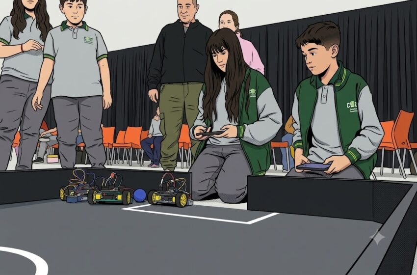  Con un encuentro de fútbol, iniciaron las competencias locales de robótica
